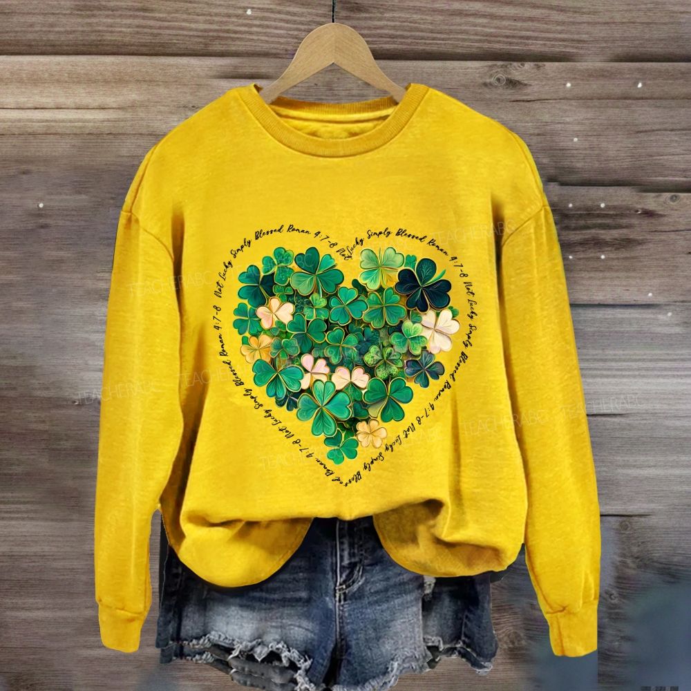 Lucky Clover Print Sweatshirt