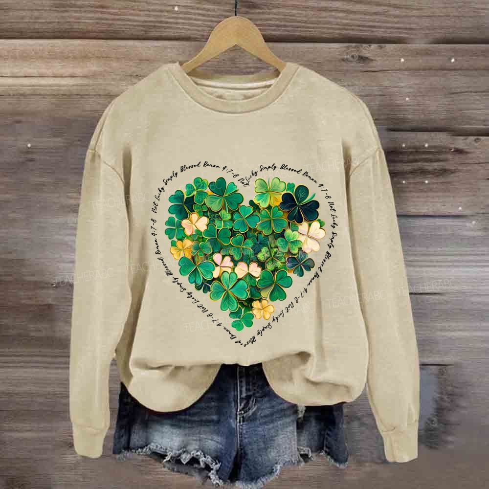 Lucky Clover Print Sweatshirt
