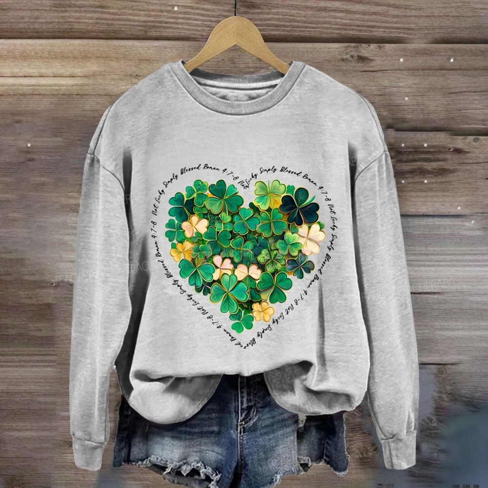 Lucky Clover Print Sweatshirt
