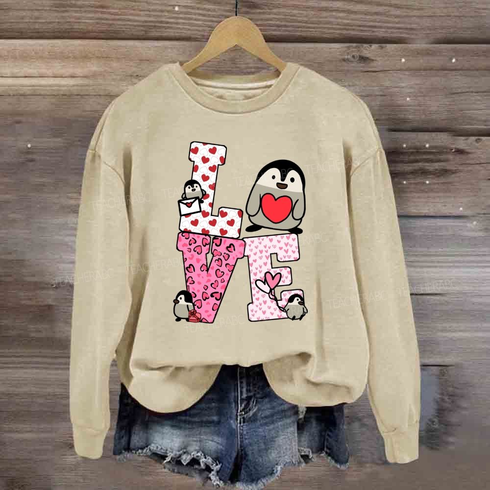 Love With Red Heart Leopard Sweatshirt