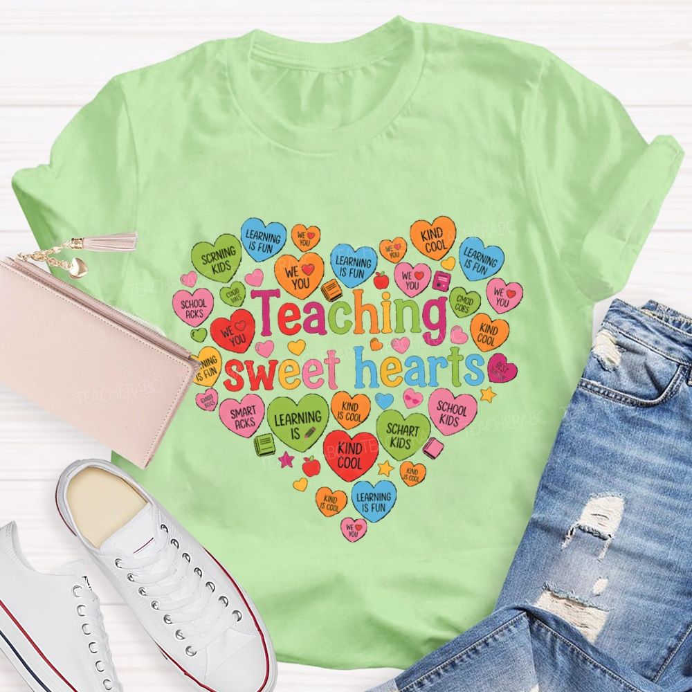 Teaching Sweet Hearts Heart Teacher T-shirt
