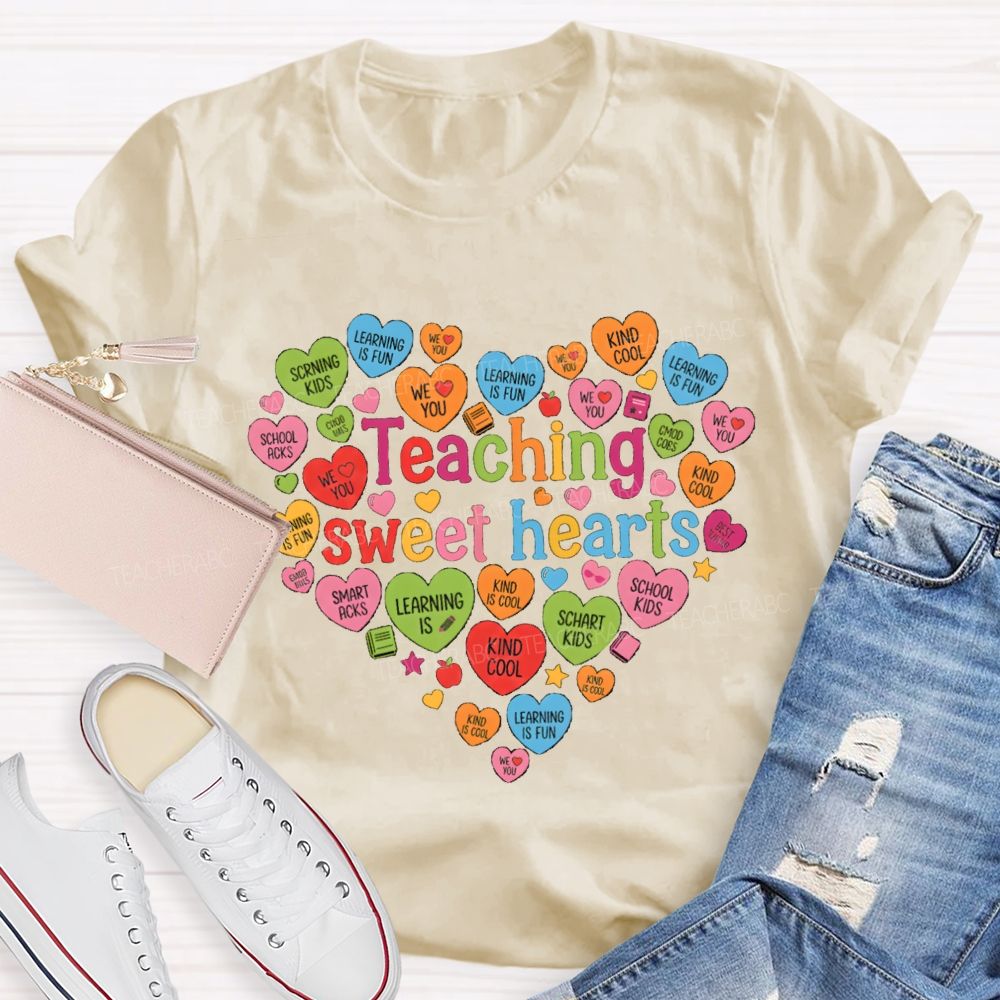 Teaching Sweet Hearts Heart Teacher T-shirt