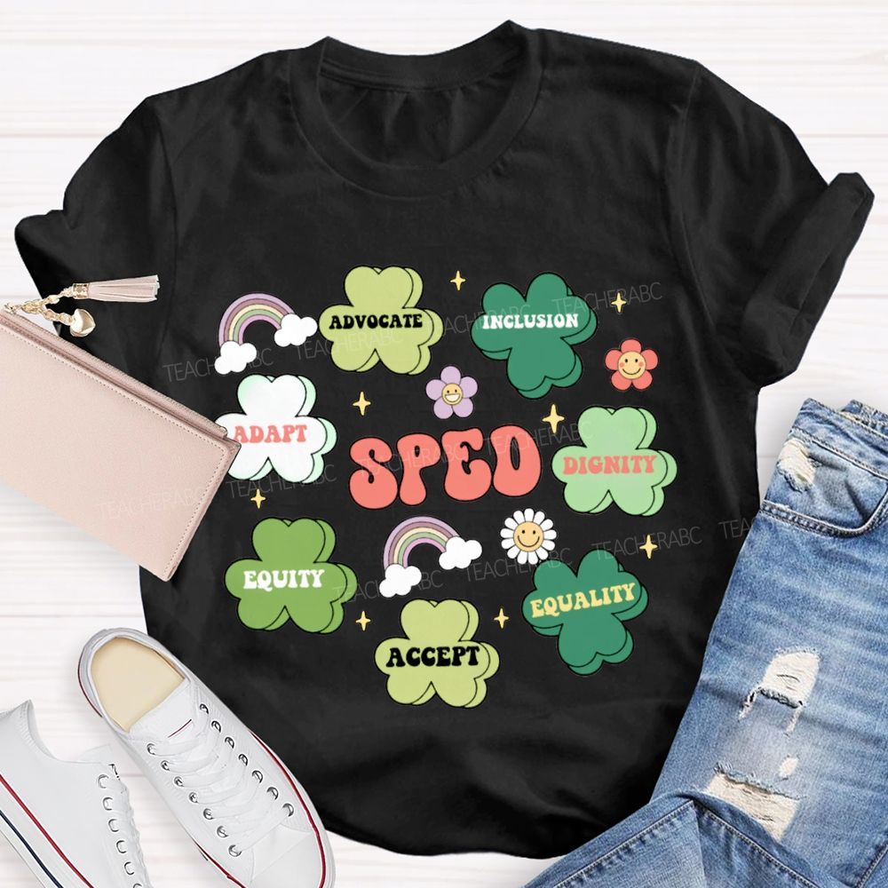 Sped Adapt Advocate Inclusion Dignity Equity Accept T-shirt