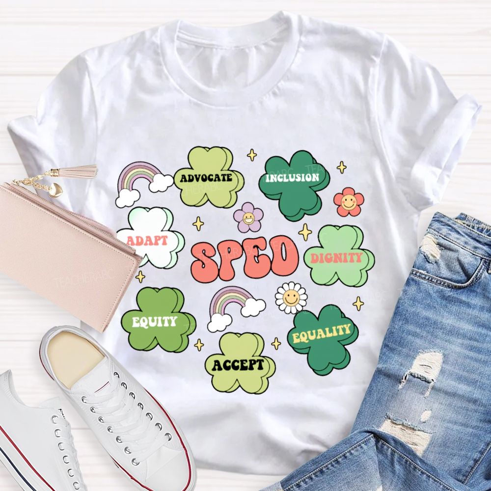 Sped Adapt Advocate Inclusion Dignity Equity Accept T-shirt