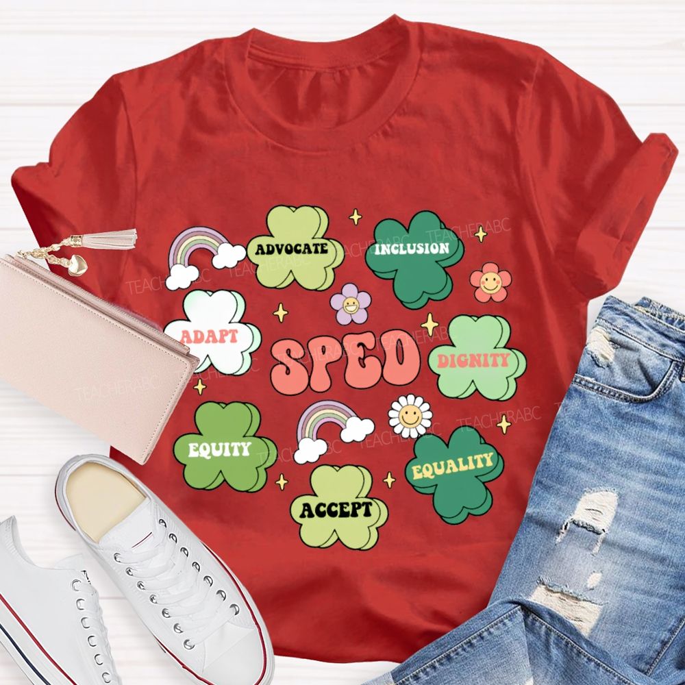 Sped Adapt Advocate Inclusion Dignity Equity Accept T-shirt