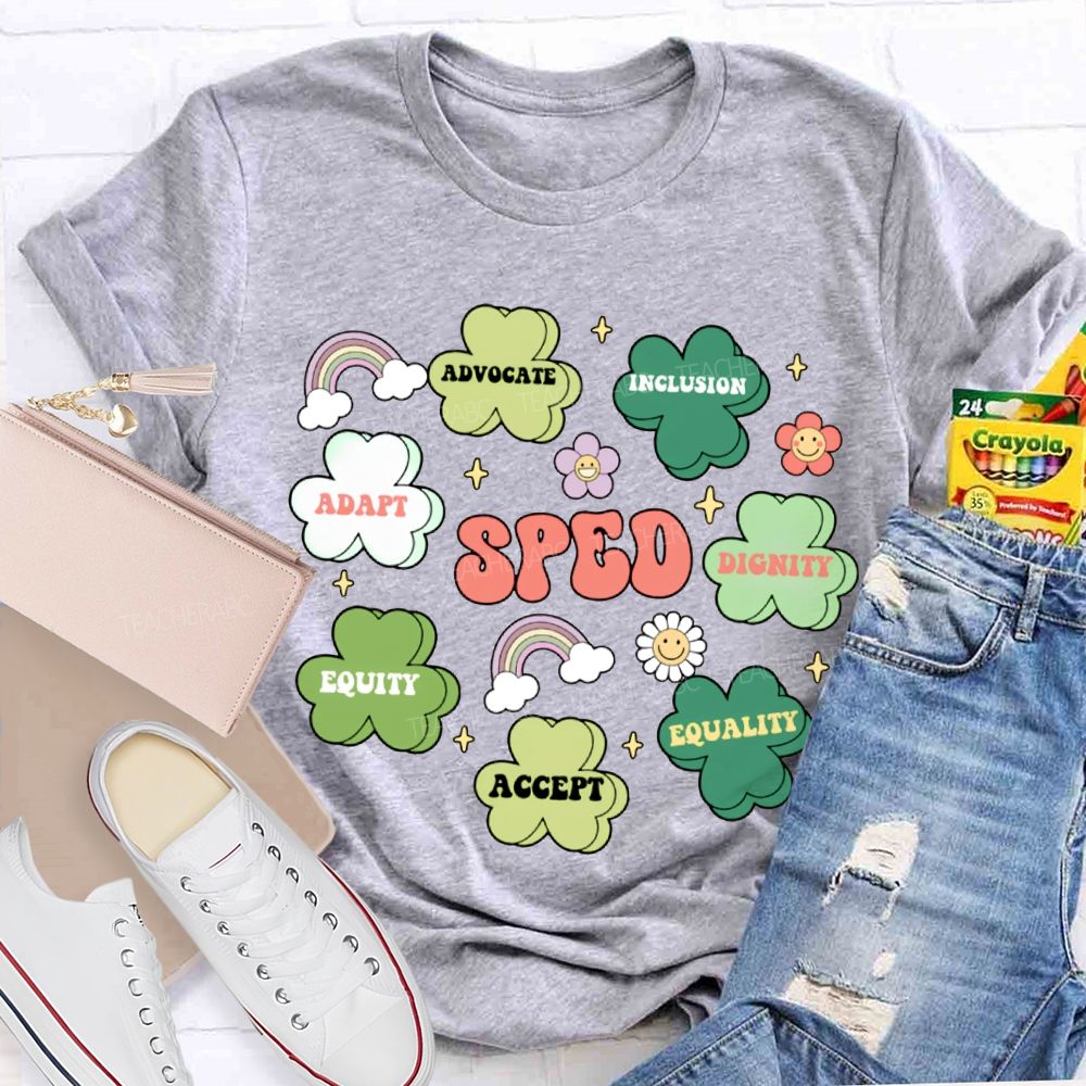 Sped Adapt Advocate Inclusion Dignity Equity Accept T-shirt