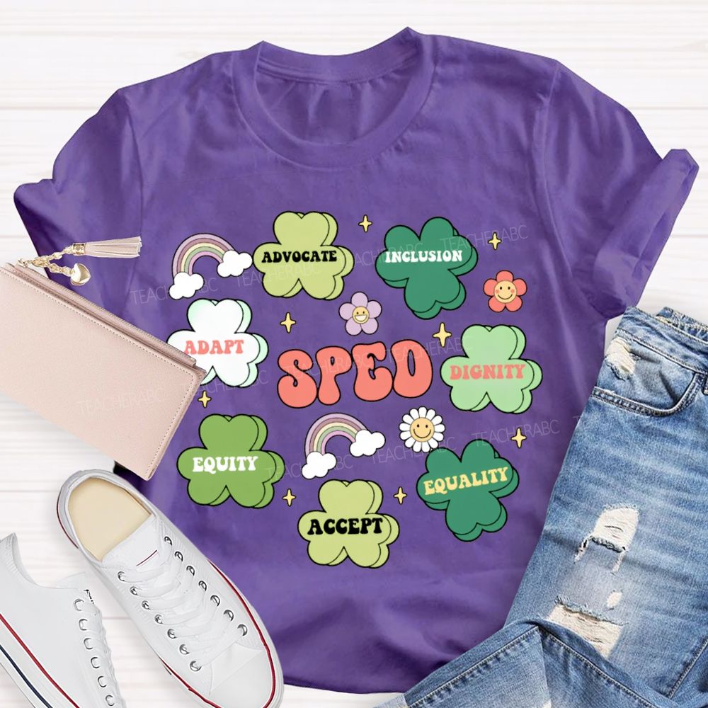 Sped Adapt Advocate Inclusion Dignity Equity Accept T-shirt