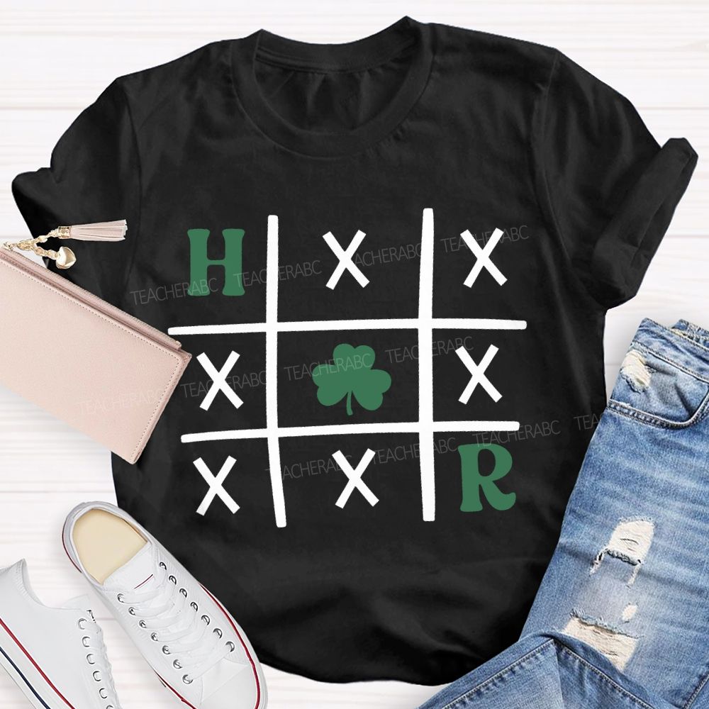Shamrock Tic Tac Toe St. Patrick's Day Teacher T-shirt