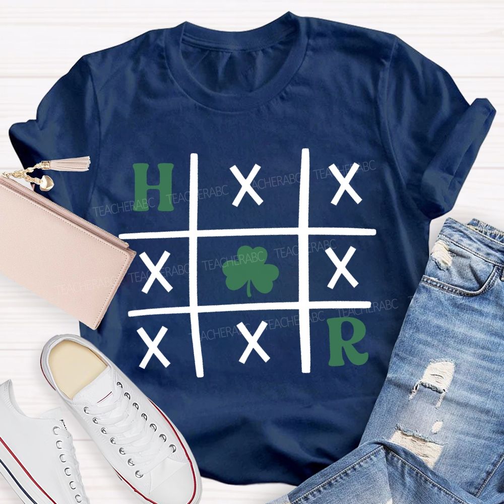 Shamrock Tic Tac Toe St. Patrick's Day Teacher T-shirt