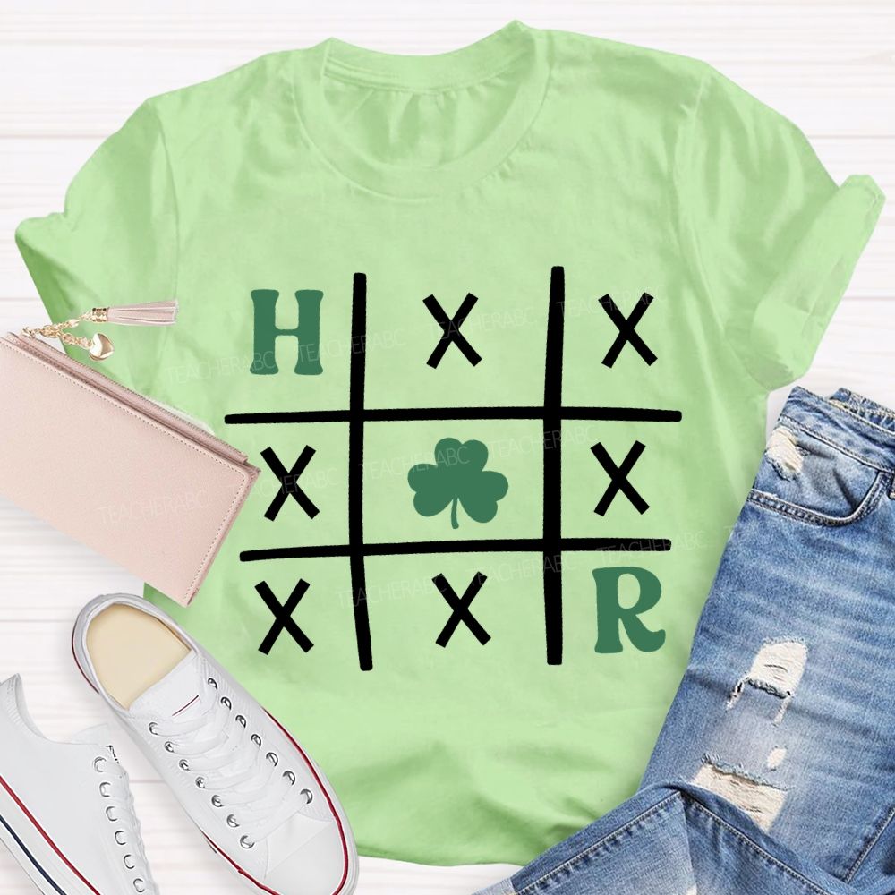 Shamrock Tic Tac Toe St. Patrick's Day Teacher T-shirt