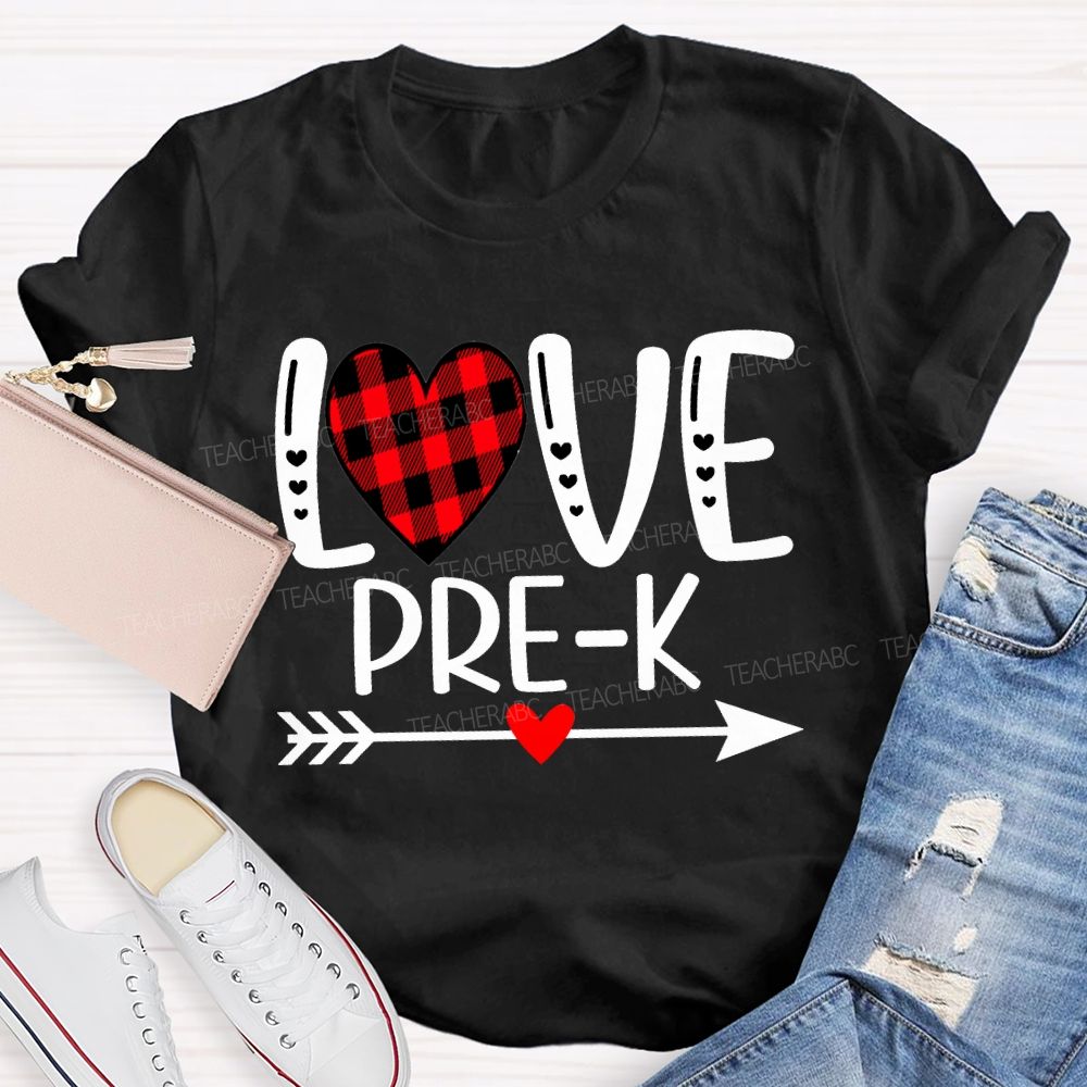 Personalized Grade Love Heart Valentine'S Day Teacher T-shirt