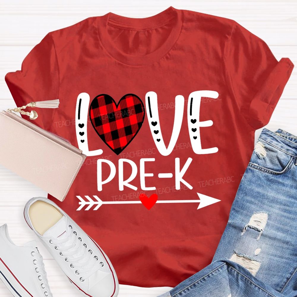 Personalized Grade Love Heart Valentine'S Day Teacher T-shirt
