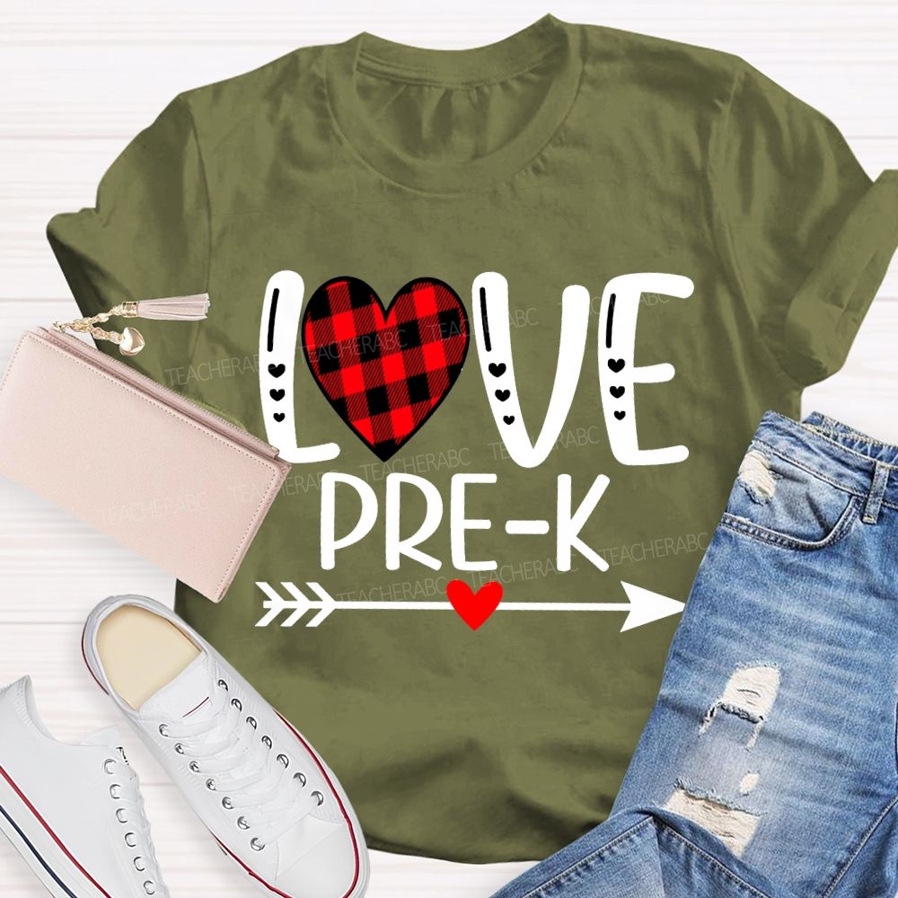 Personalized Grade Love Heart Valentine'S Day Teacher T-shirt
