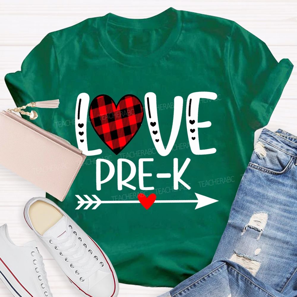 Personalized Grade Love Heart Valentine'S Day Teacher T-shirt
