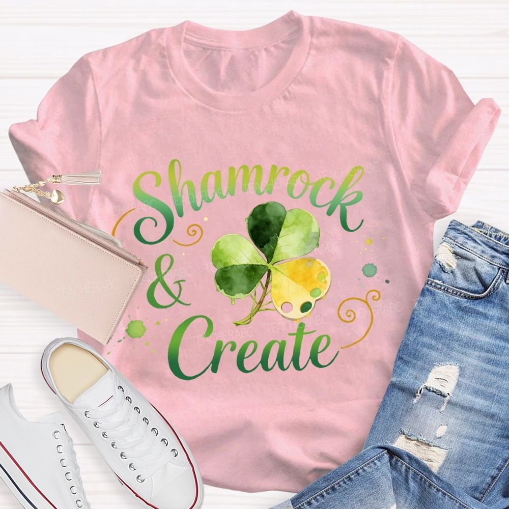 Shamrock Create Art Teacher T-Shirt