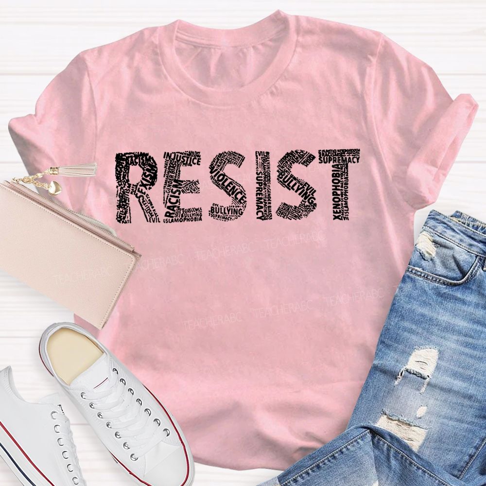 Resist Empowered Women Vintage Style Font T-shirt