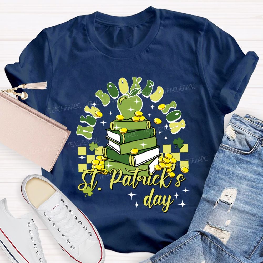 All Books For St Patrick'S Day Apples And Clover Teacher T-shirt