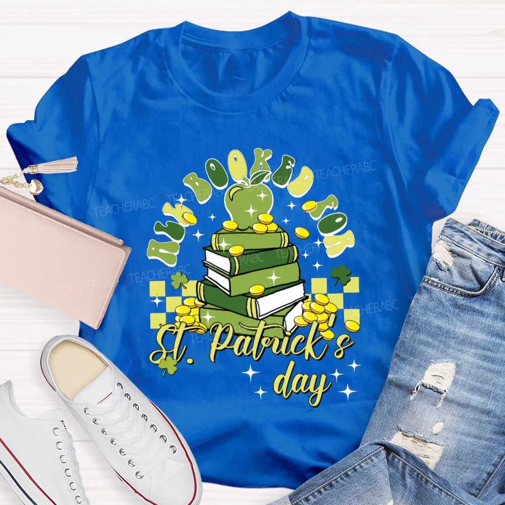 All Books For St Patrick'S Day Apples And Clover Teacher T-shirt