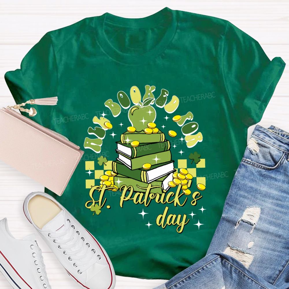 All Books For St Patrick'S Day Apples And Clover Teacher T-shirt