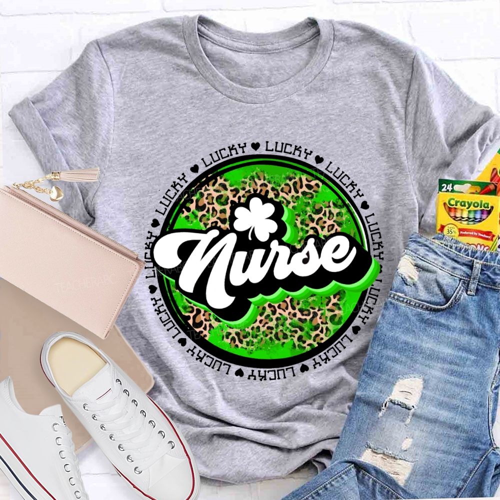 Lucky Nurse Leopard Print And Clover T-shirt
