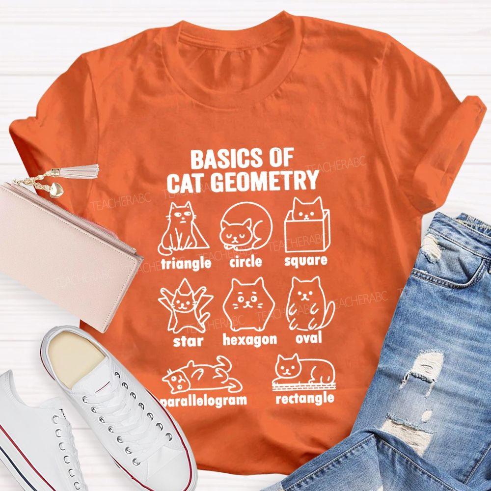 Basics Of Cat Geometry Teacher T-shirt