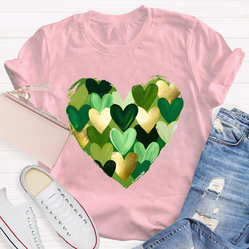 St. Patrick's Day Heart Teacher T-shirt