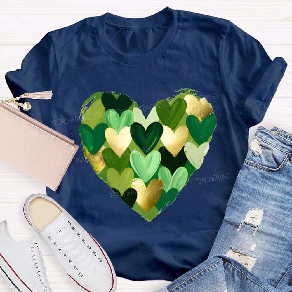 St. Patrick's Day Heart Teacher T-shirt