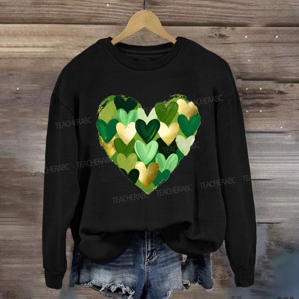 St. Patrick's Day Heart Teacher Sweatshirt
