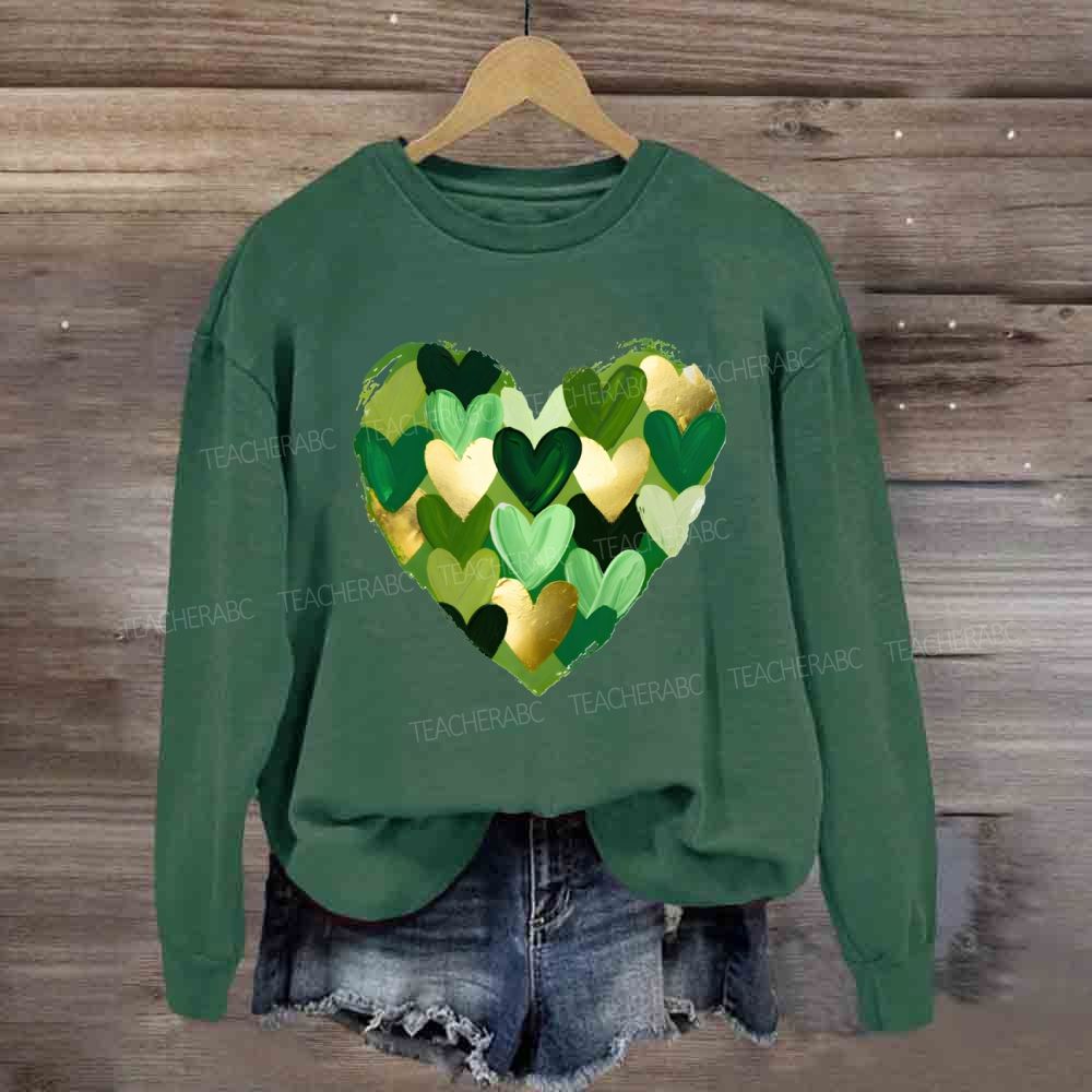 St. Patrick's Day Heart Teacher Sweatshirt