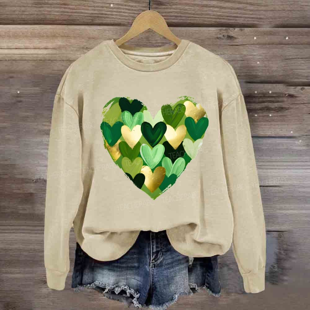 St. Patrick's Day Heart Teacher Sweatshirt