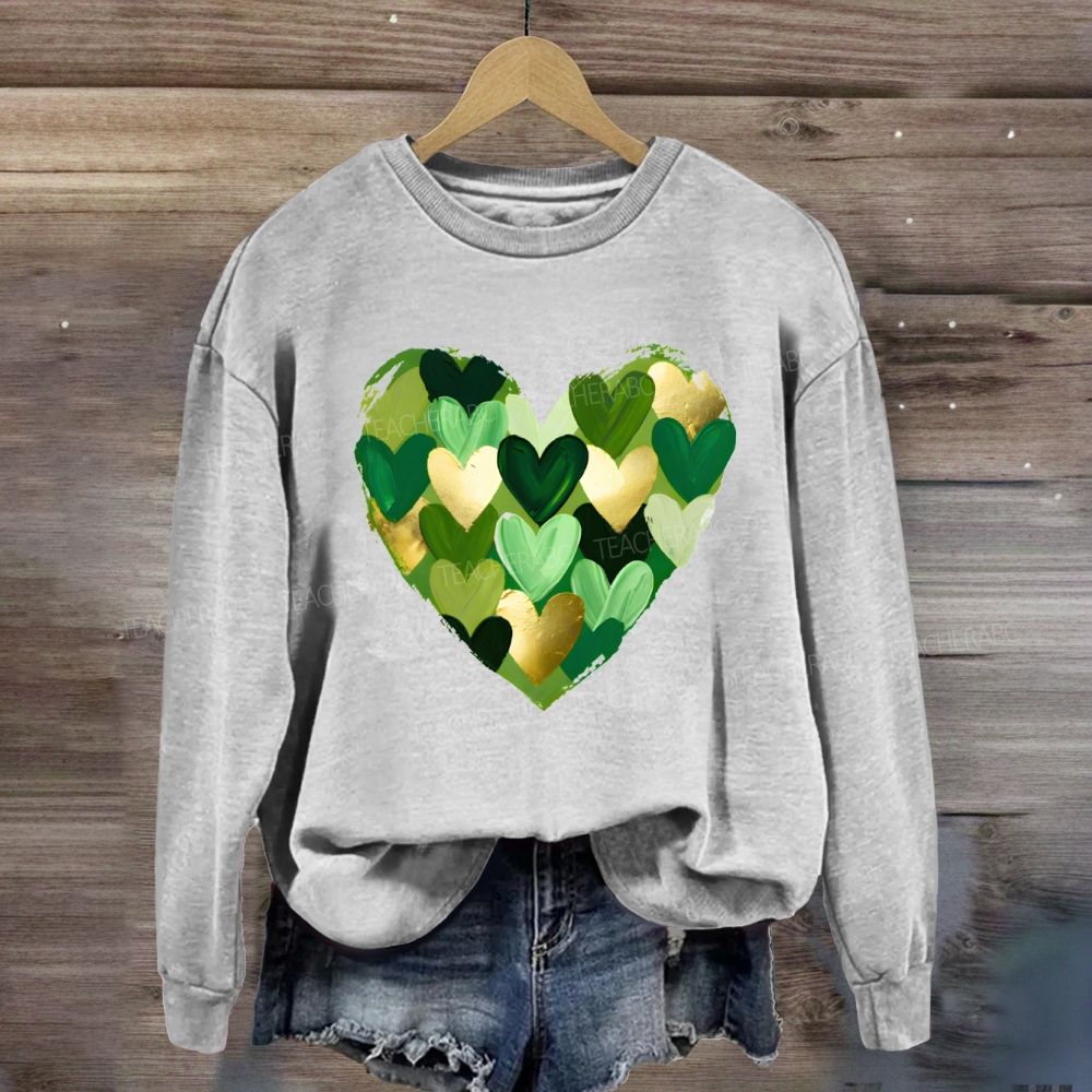 St. Patrick's Day Heart Teacher Sweatshirt