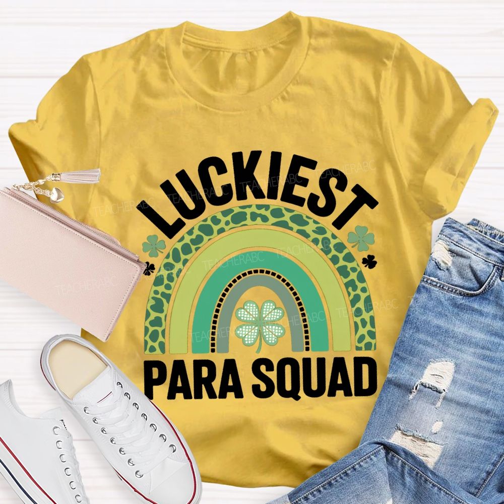 Luckiest Para Squad Four-Leaf Clover Print T-shirt