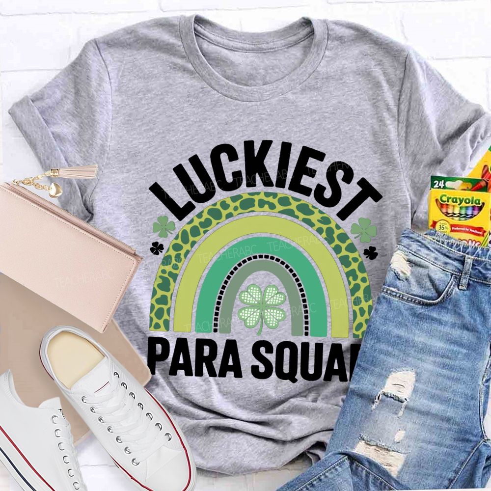 Luckiest Para Squad Four-Leaf Clover Print T-shirt