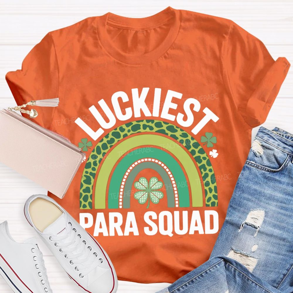Luckiest Para Squad Four-Leaf Clover Print T-shirt