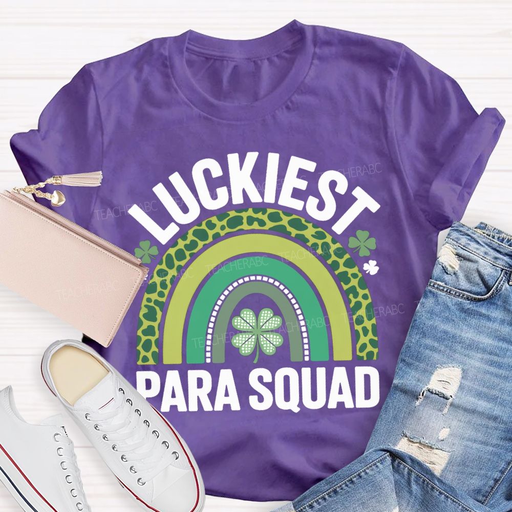 Luckiest Para Squad Four-Leaf Clover Print T-shirt