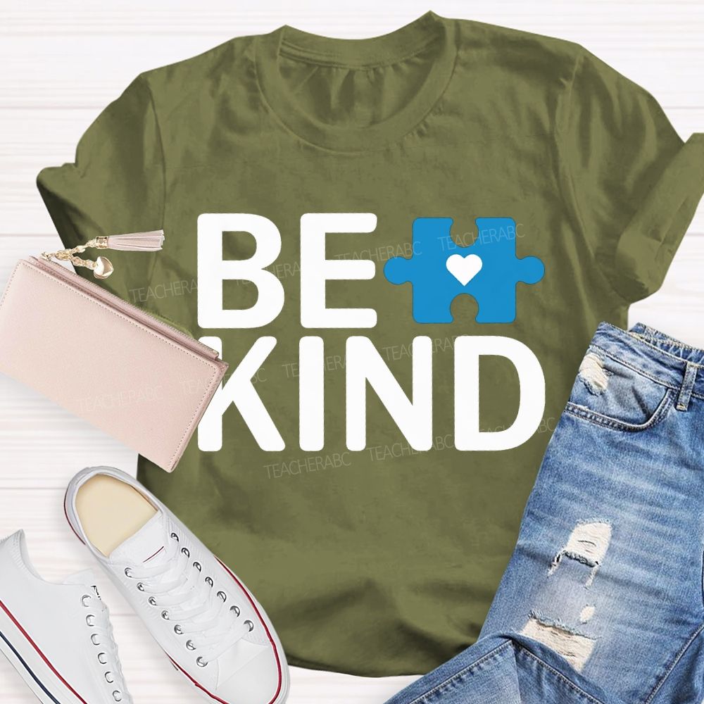 Be Kind Autism Awareness Supporter Teacher T-shirt