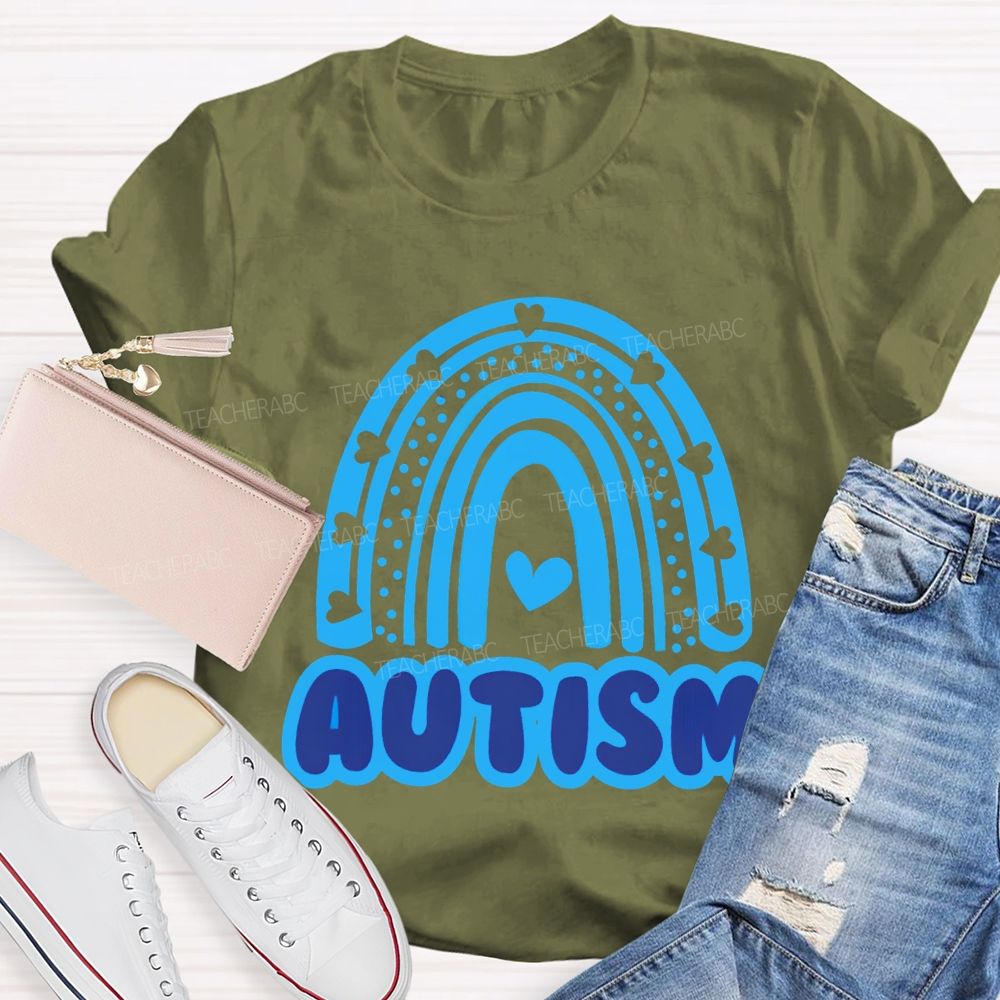 Autism Awareness Heart-Shaped Special Education Teacher T-shirt