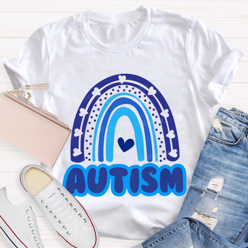 Autism Awareness Heart-Shaped Special Education Teacher T-shirt