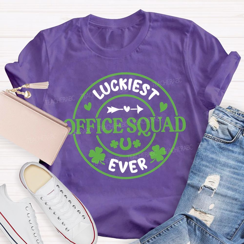 Luckiest Office Squad Ever Four-Leaf Clover T-shirt