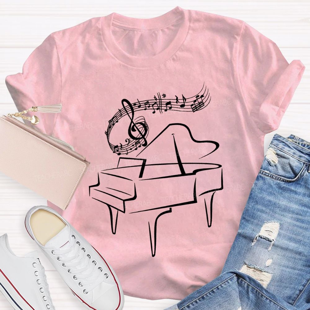 Piano And Notes Music Teacher T-shirt