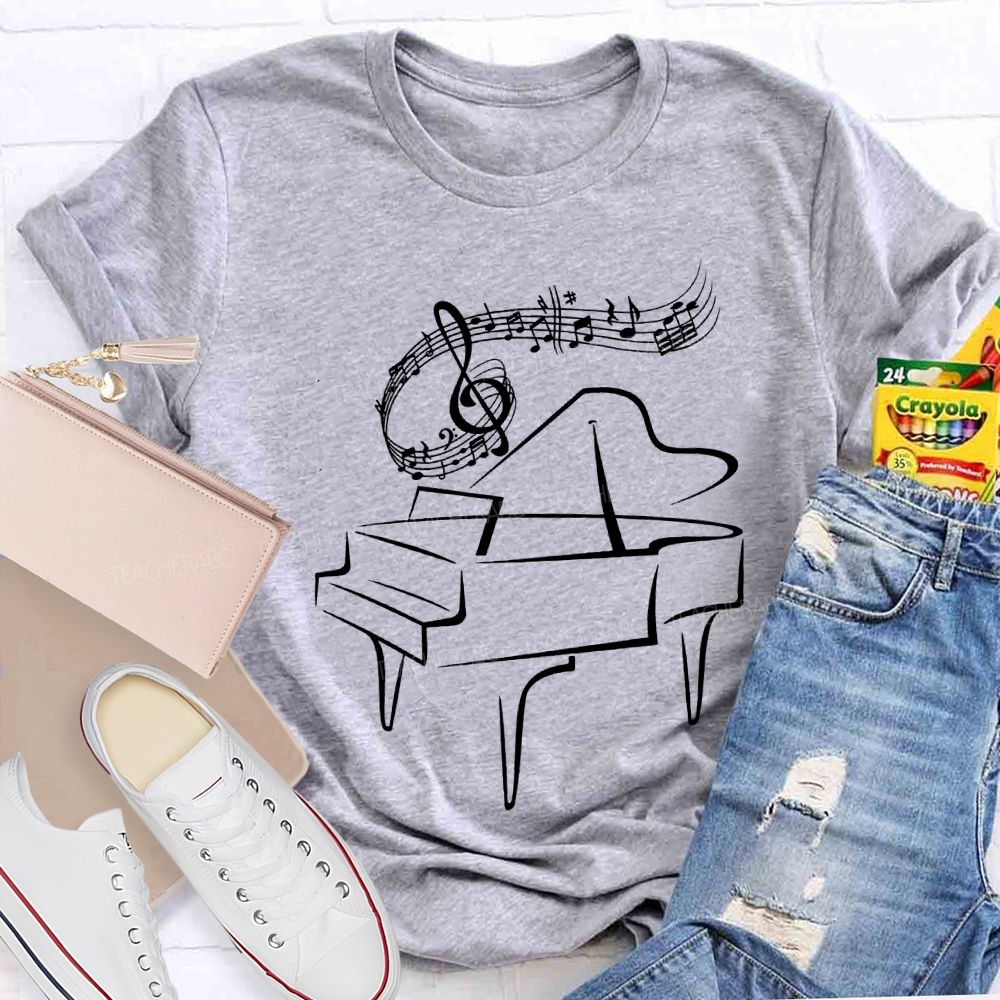 Piano And Notes Music Teacher T-shirt