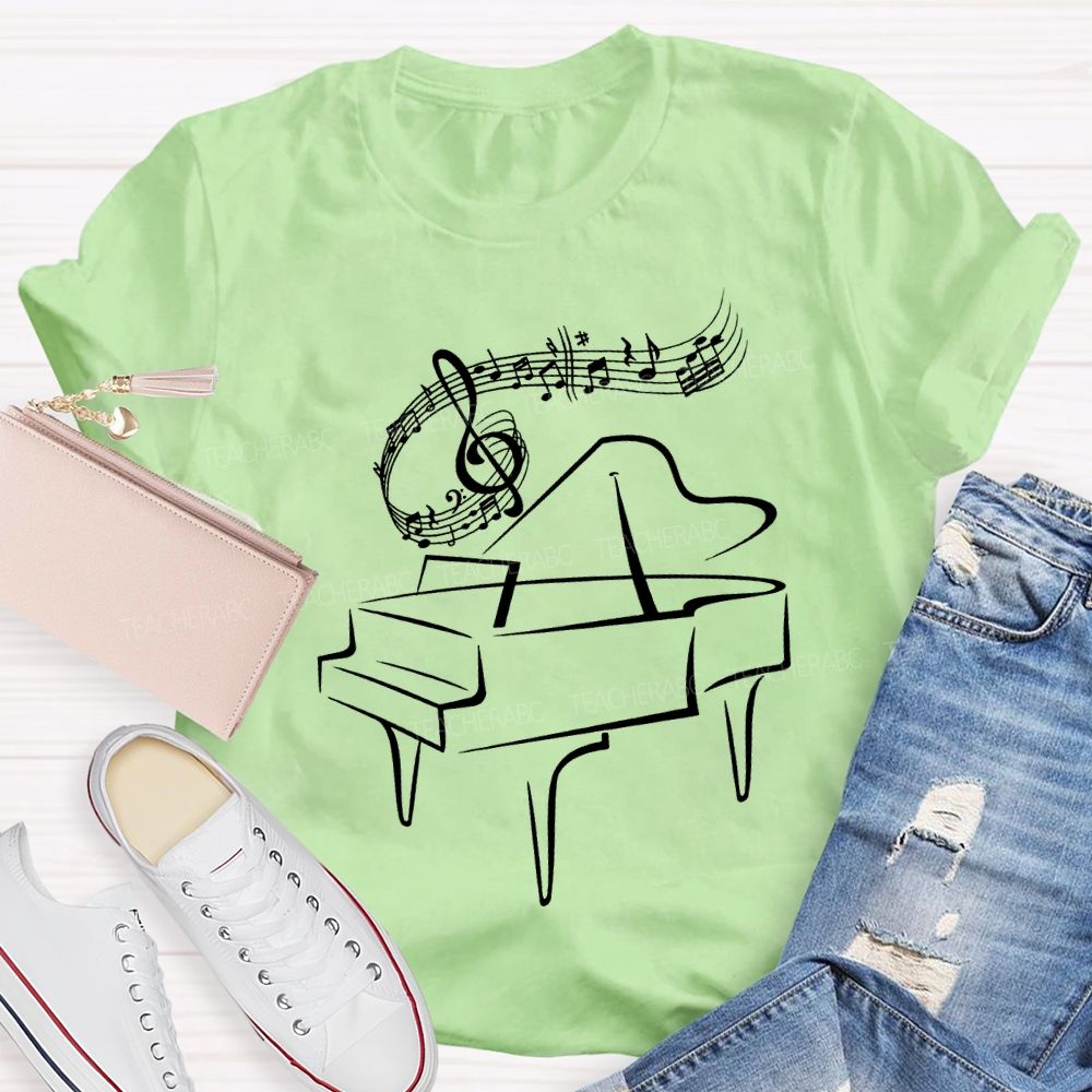 Piano And Notes Music Teacher T-shirt