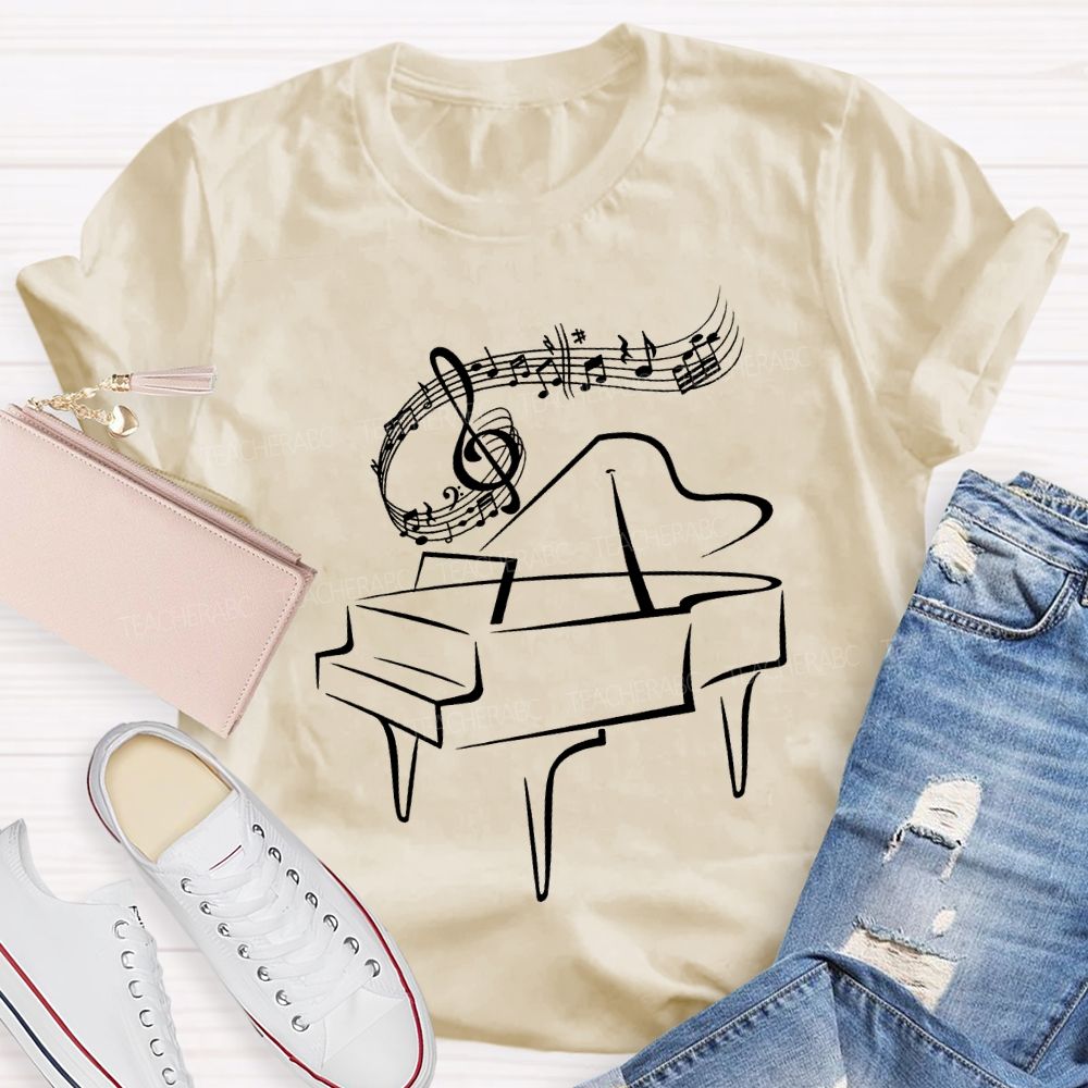 Piano And Notes Music Teacher T-shirt
