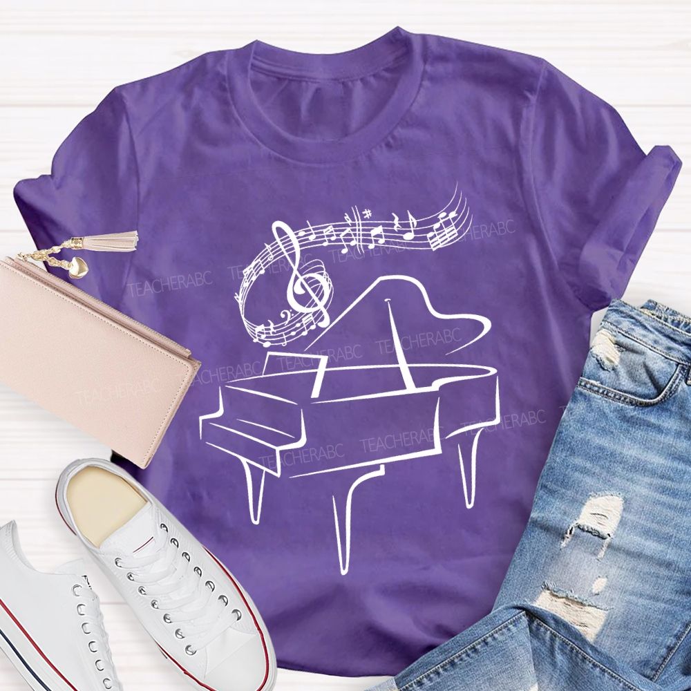 Piano And Notes Music Teacher T-shirt