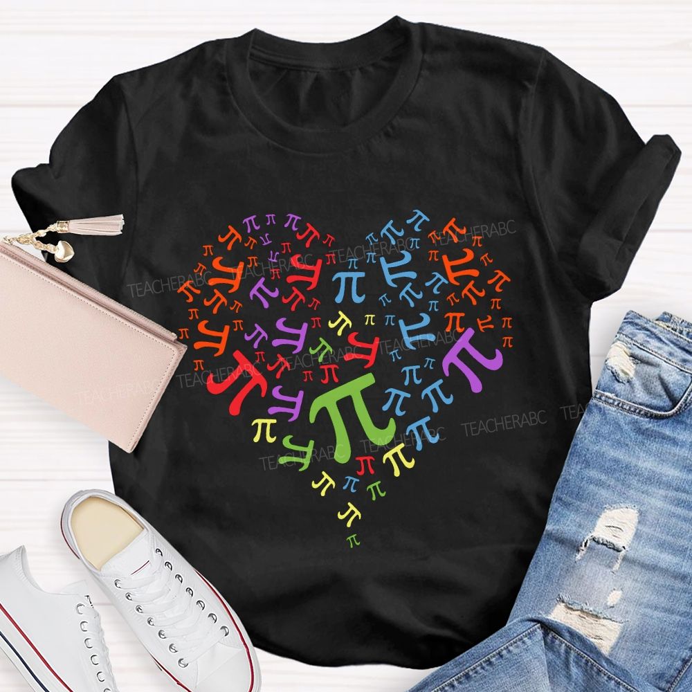 Pi Of Various Colors Math Teacher T-shirt