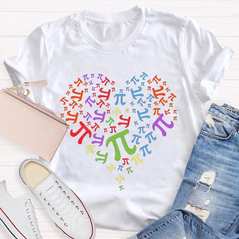Pi Of Various Colors Math Teacher T-shirt