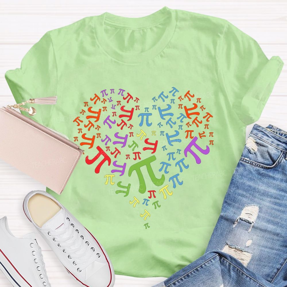 Pi Of Various Colors Math Teacher T-shirt