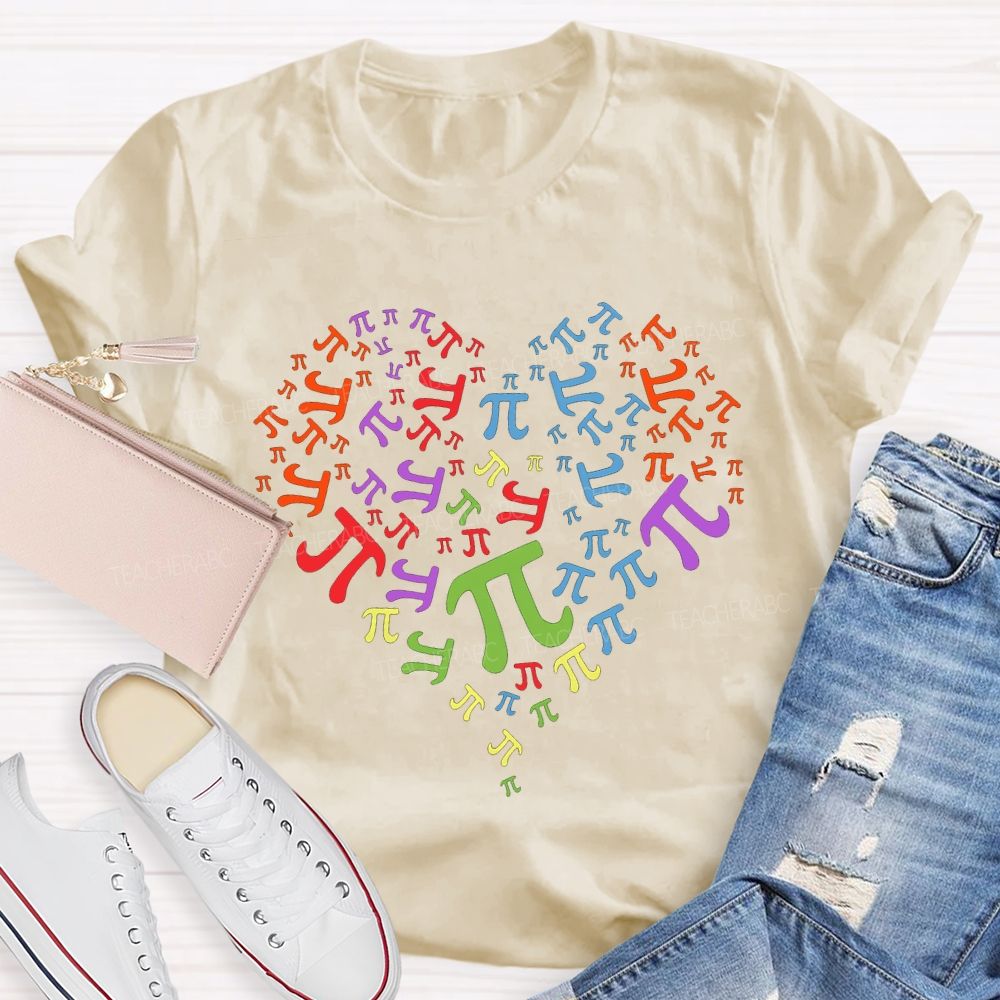 Pi Of Various Colors Math Teacher T-shirt