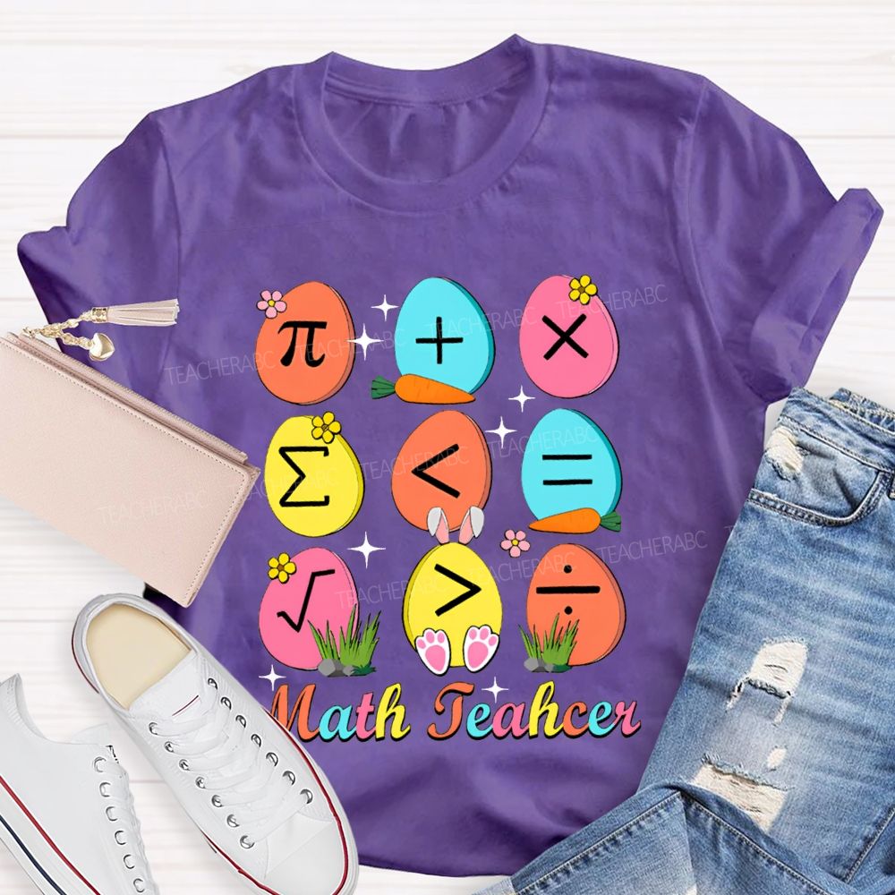 Math Teacher Happy Easter Egg Teacher T-shirt