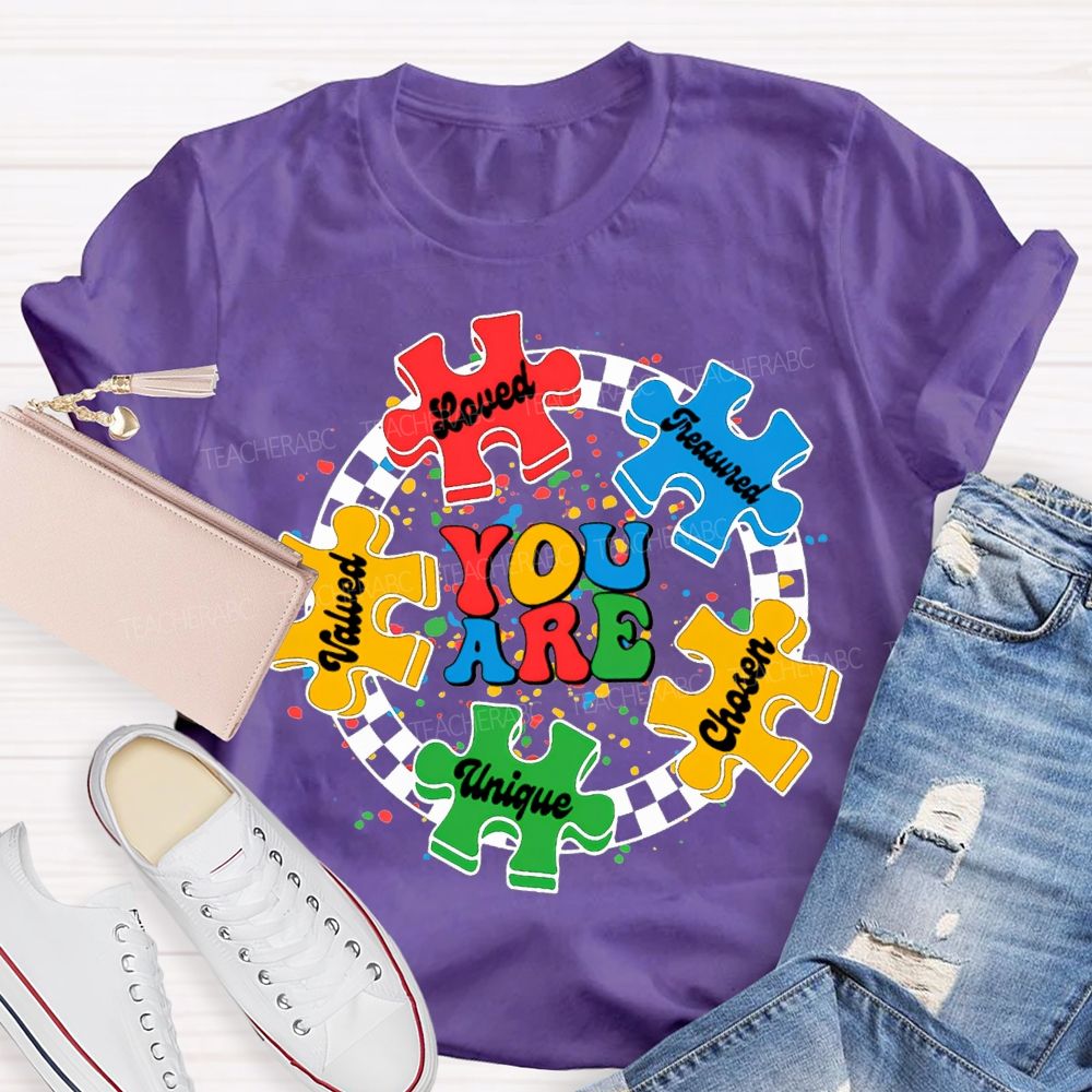 You Are Loved Chosen Unique Special Education Teacher T-shirt